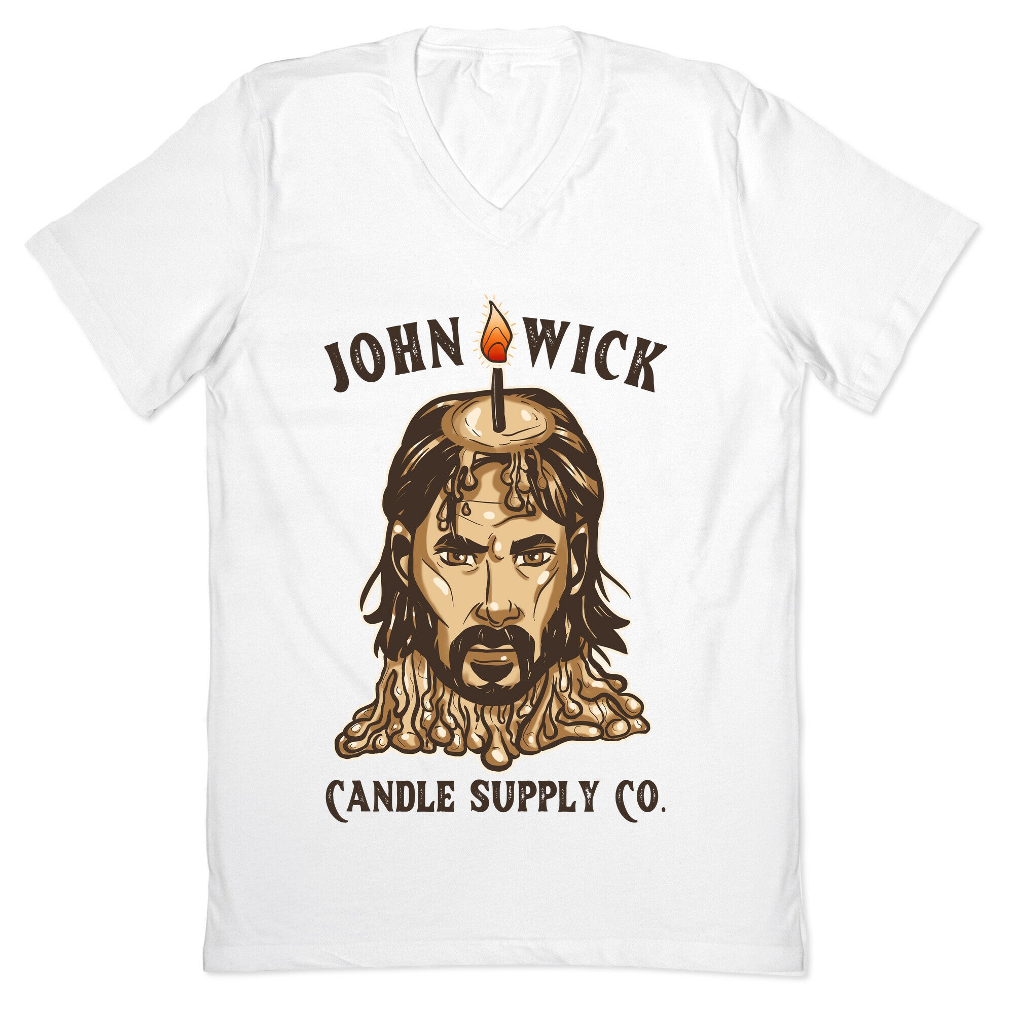 John Wick Candle Supply Co. Gray V-Neck