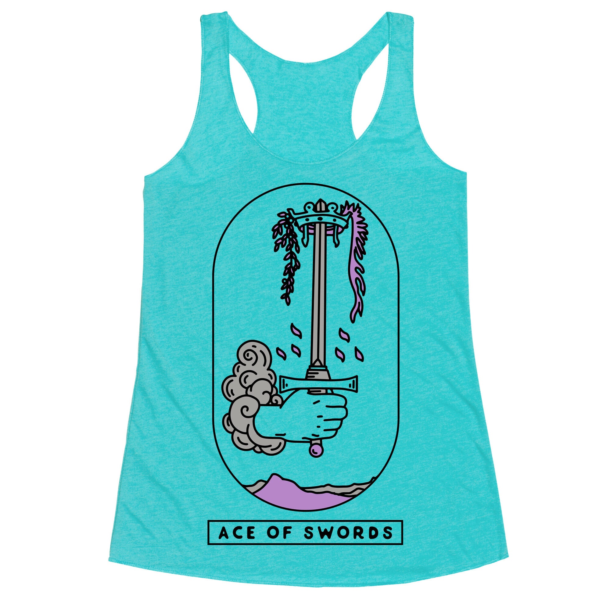 Ace of Swords Asexual Pride Racerback Tank