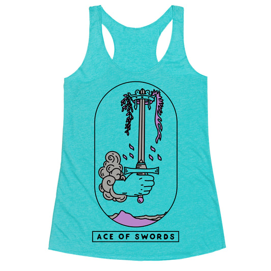 Ace of Swords Asexual Pride Racerback Tank