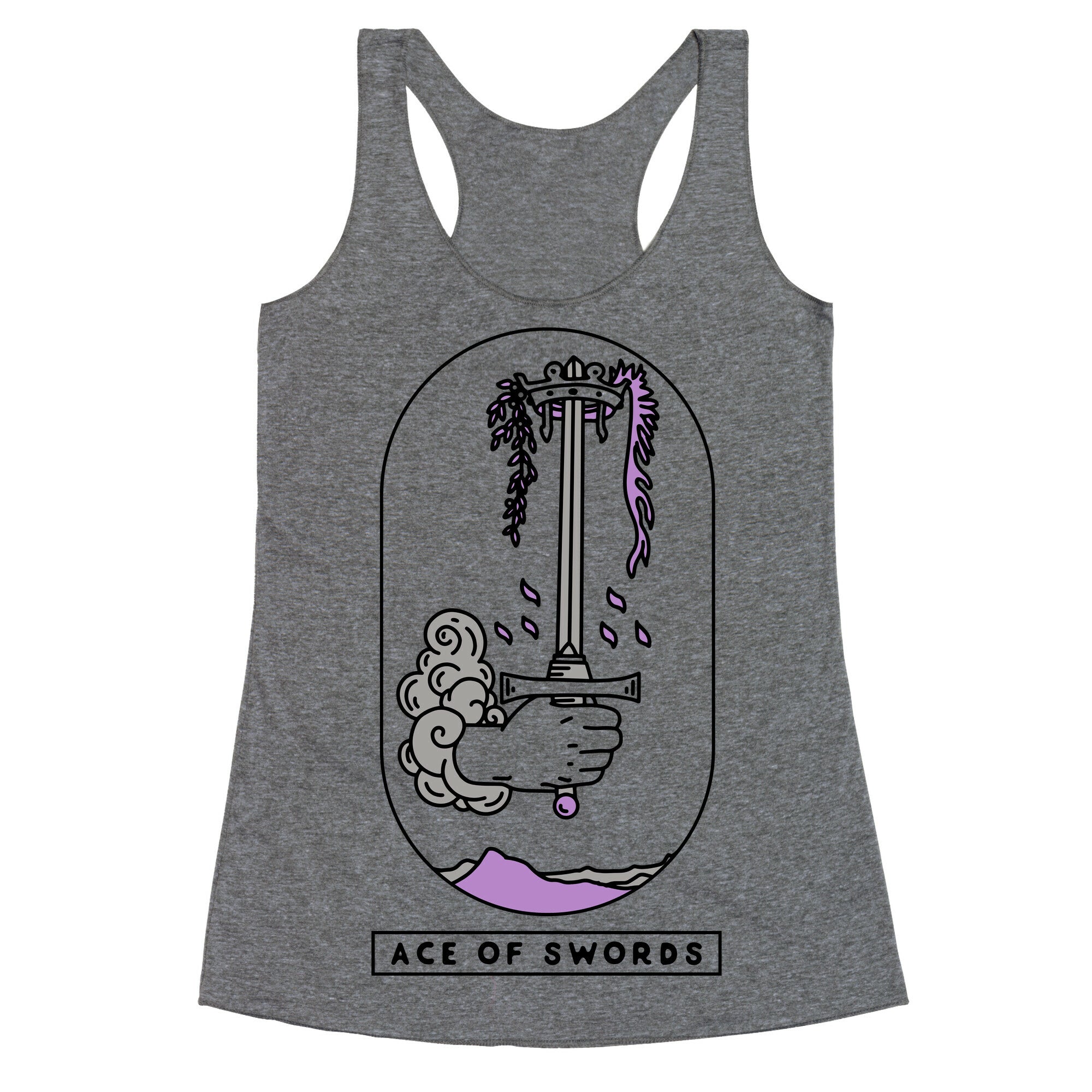 Ace of Swords Asexual Pride Racerback Tank
