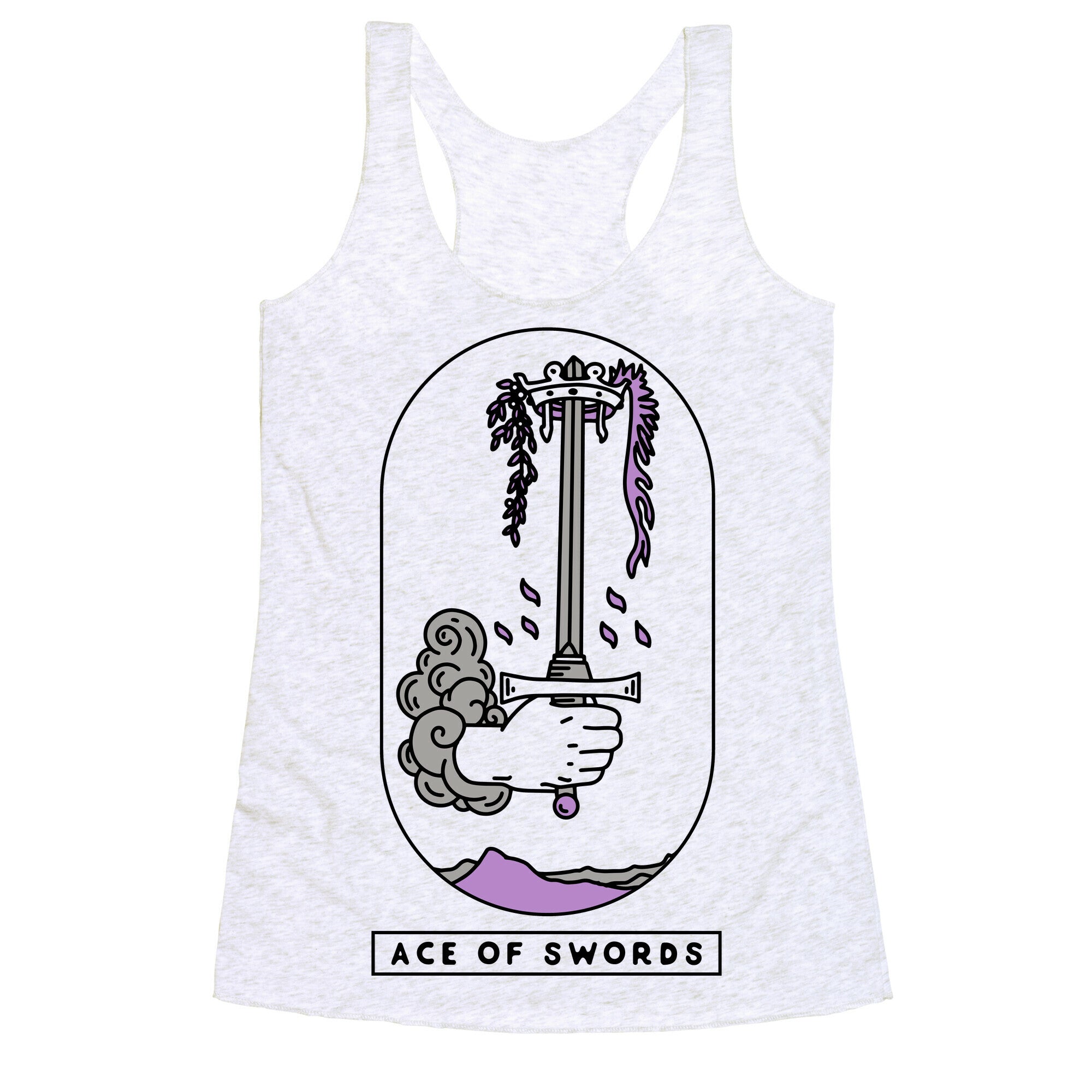 Ace of Swords Asexual Pride Racerback Tank