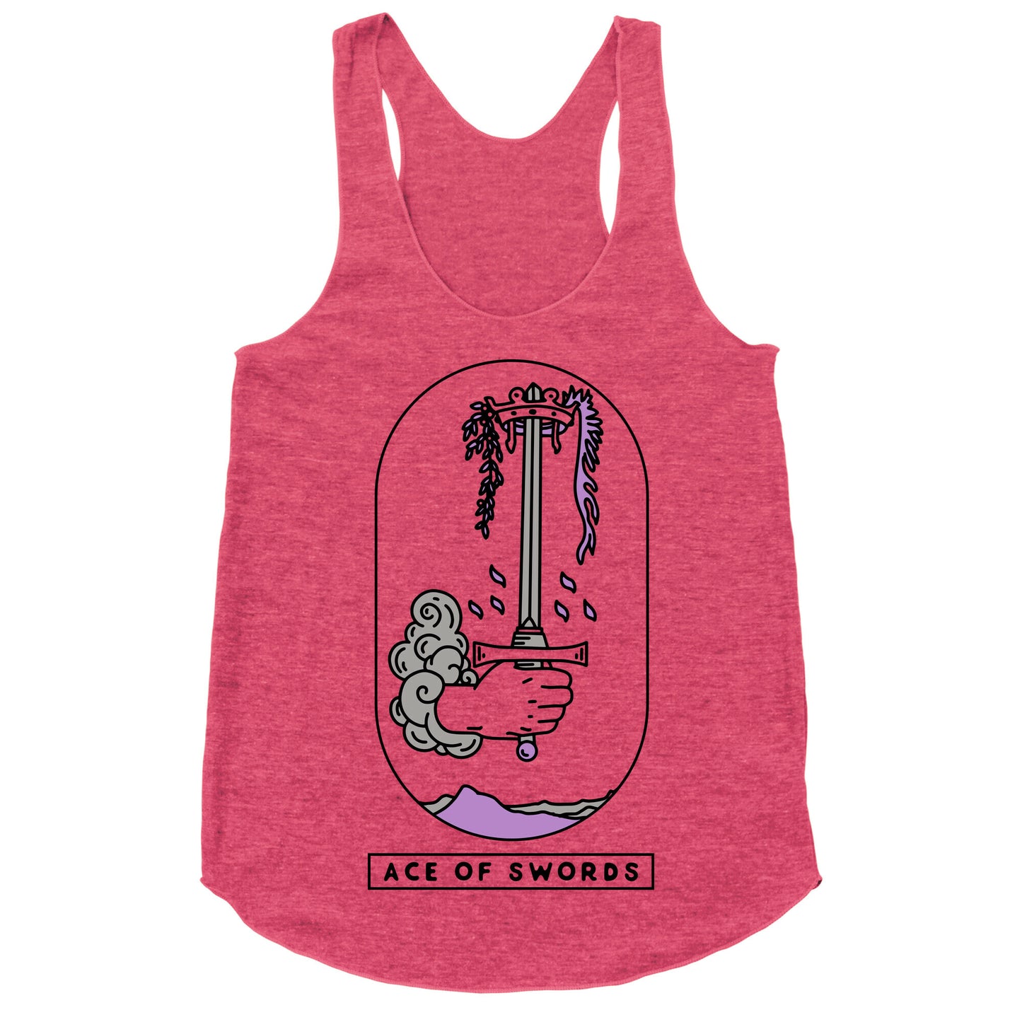 Ace of Swords Asexual Pride Racerback Tank