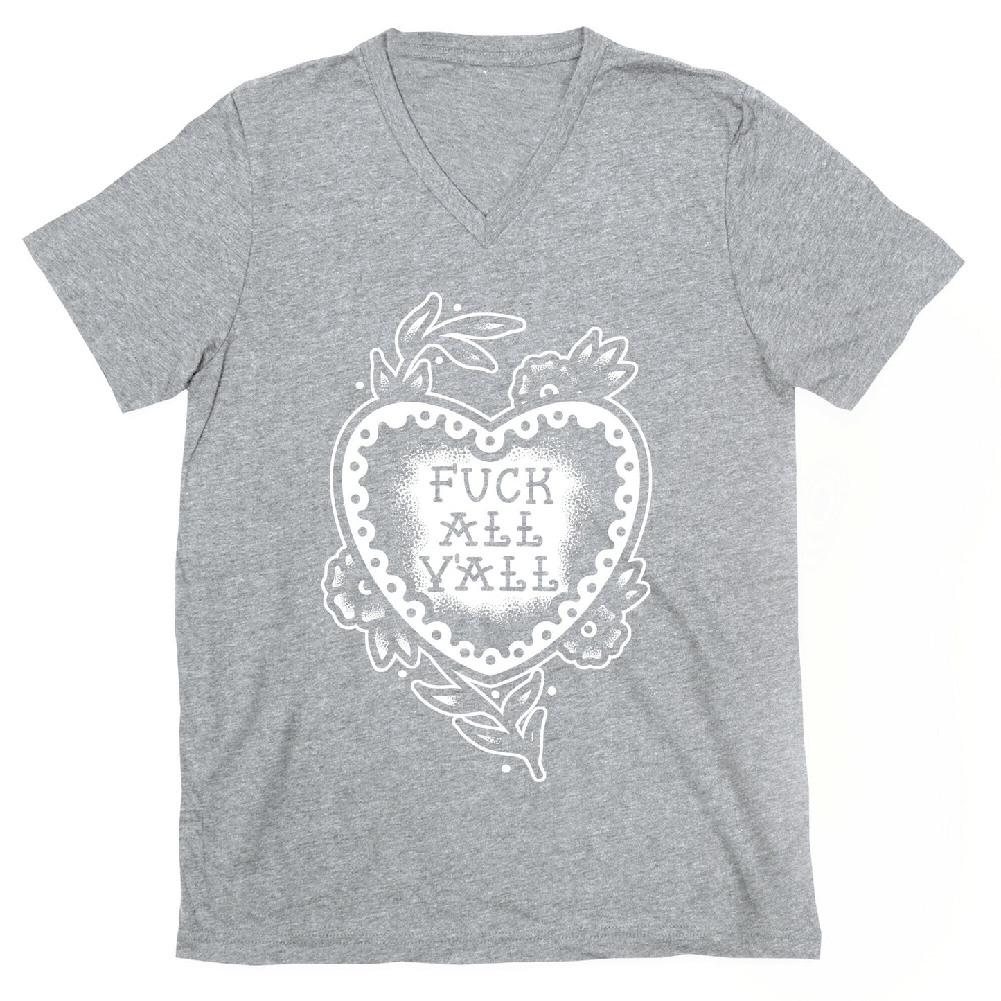Fuck All Y'all Old School Tattoo V-Neck