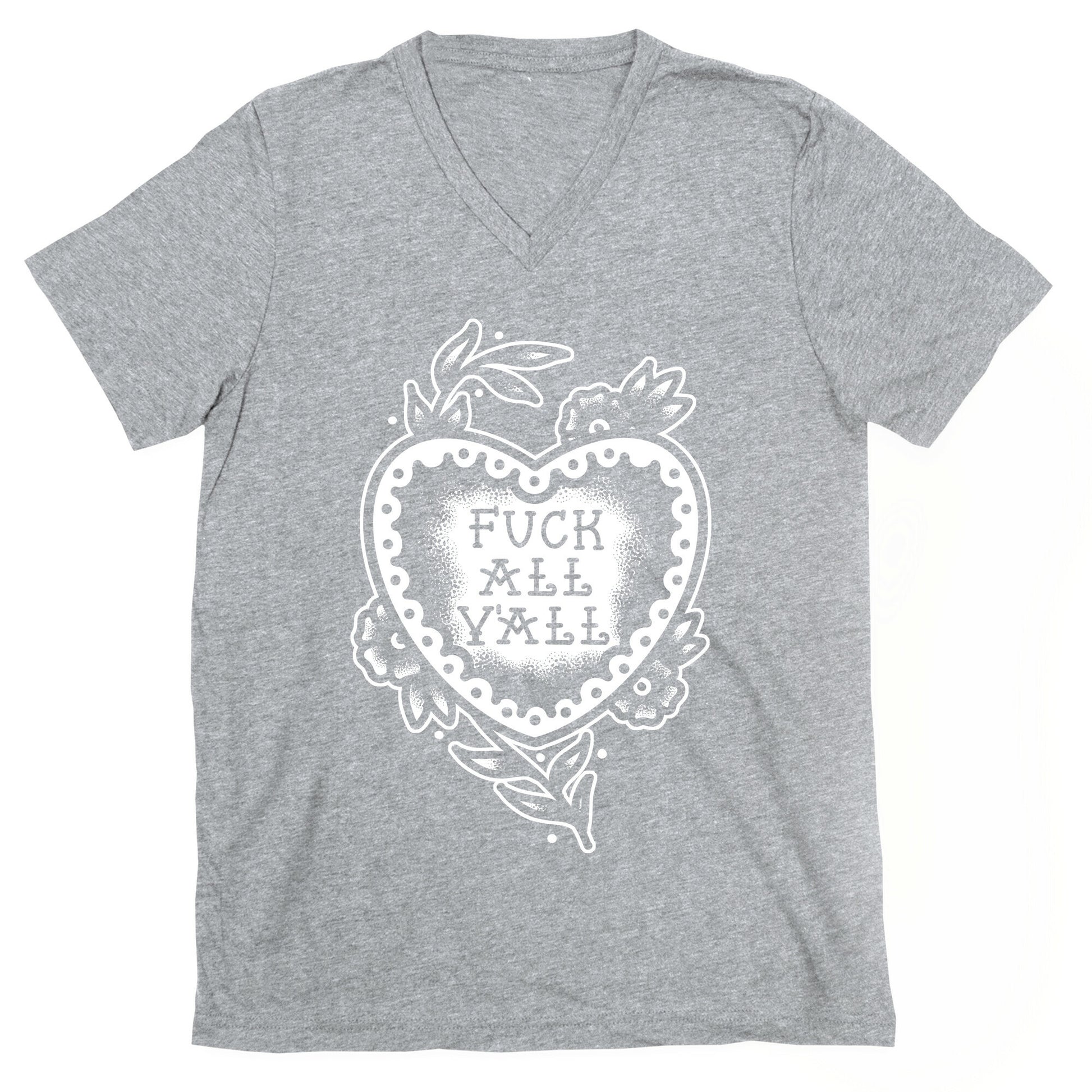 Fuck All Y'all Old School Tattoo V-Neck