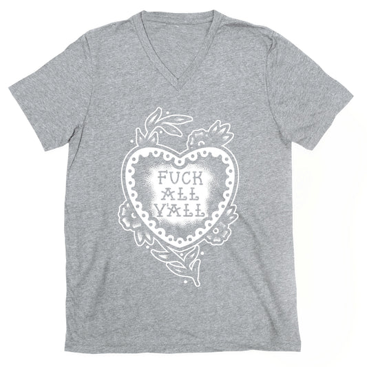 Fuck All Y'all Old School Tattoo V-Neck