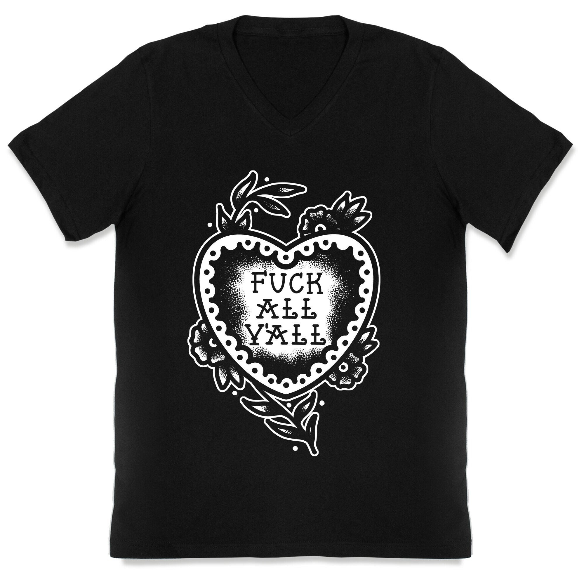 Fuck All Y'all Old School Tattoo V-Neck