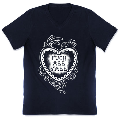 Fuck All Y'all Old School Tattoo V-Neck