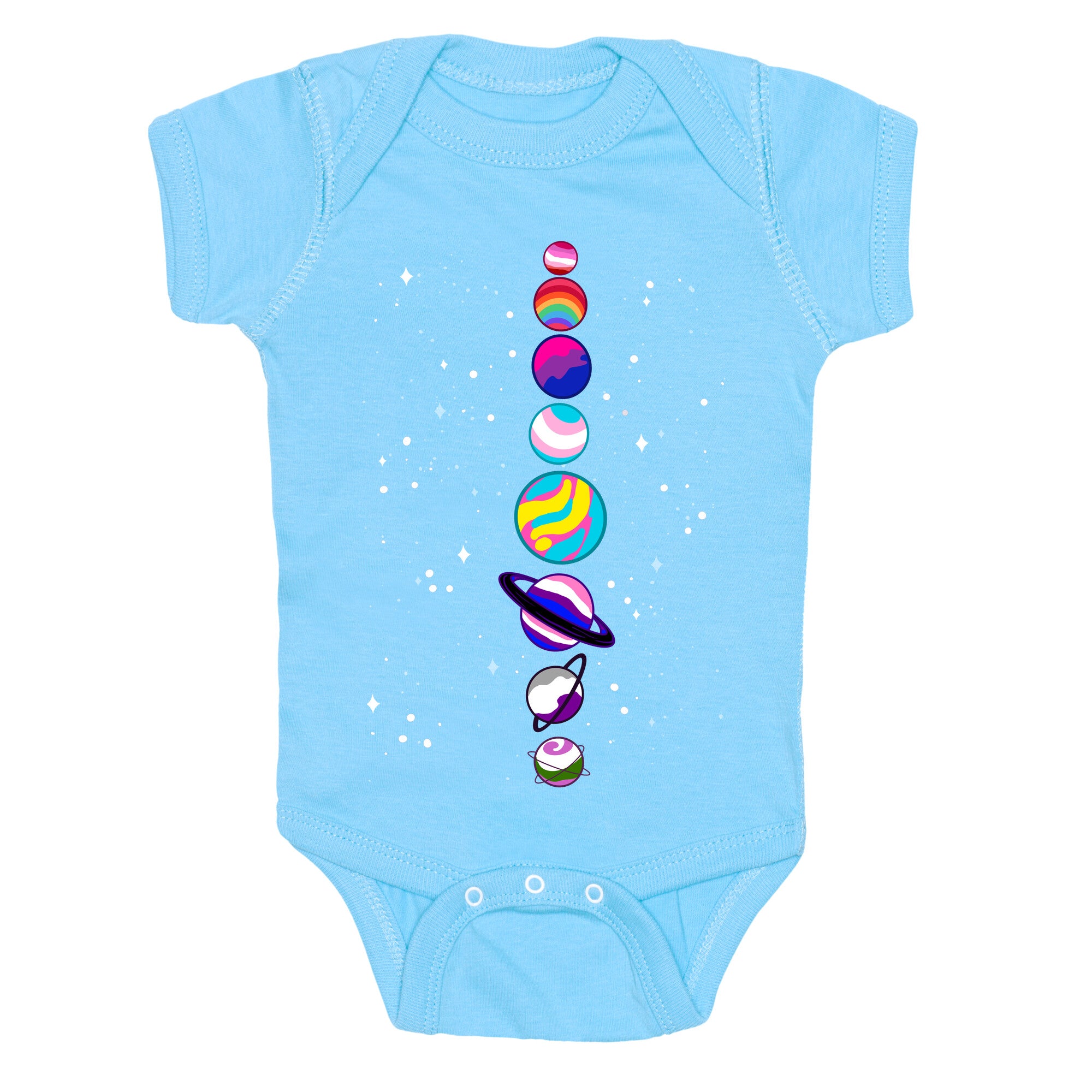 LGBTQ+ Planets Baby One Piece