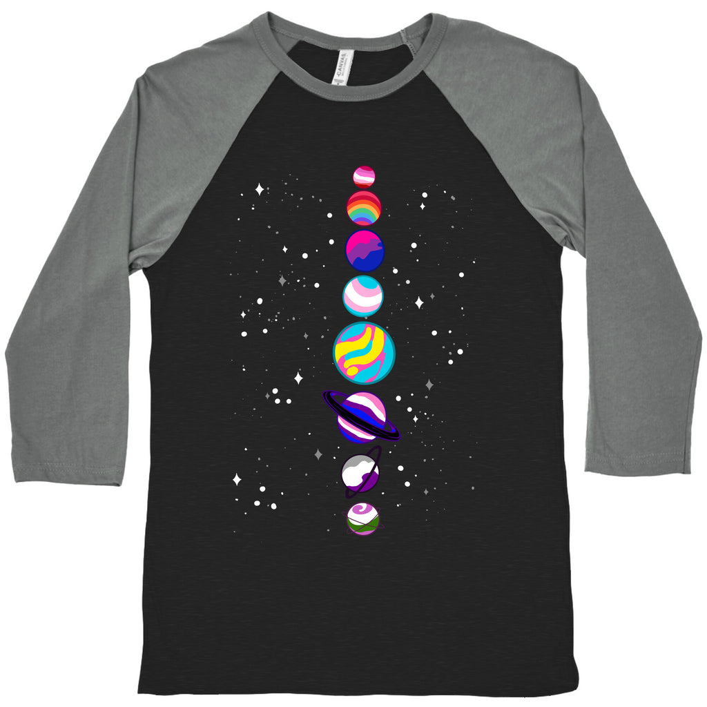 LGBTQ+ Planets Baseball Tee