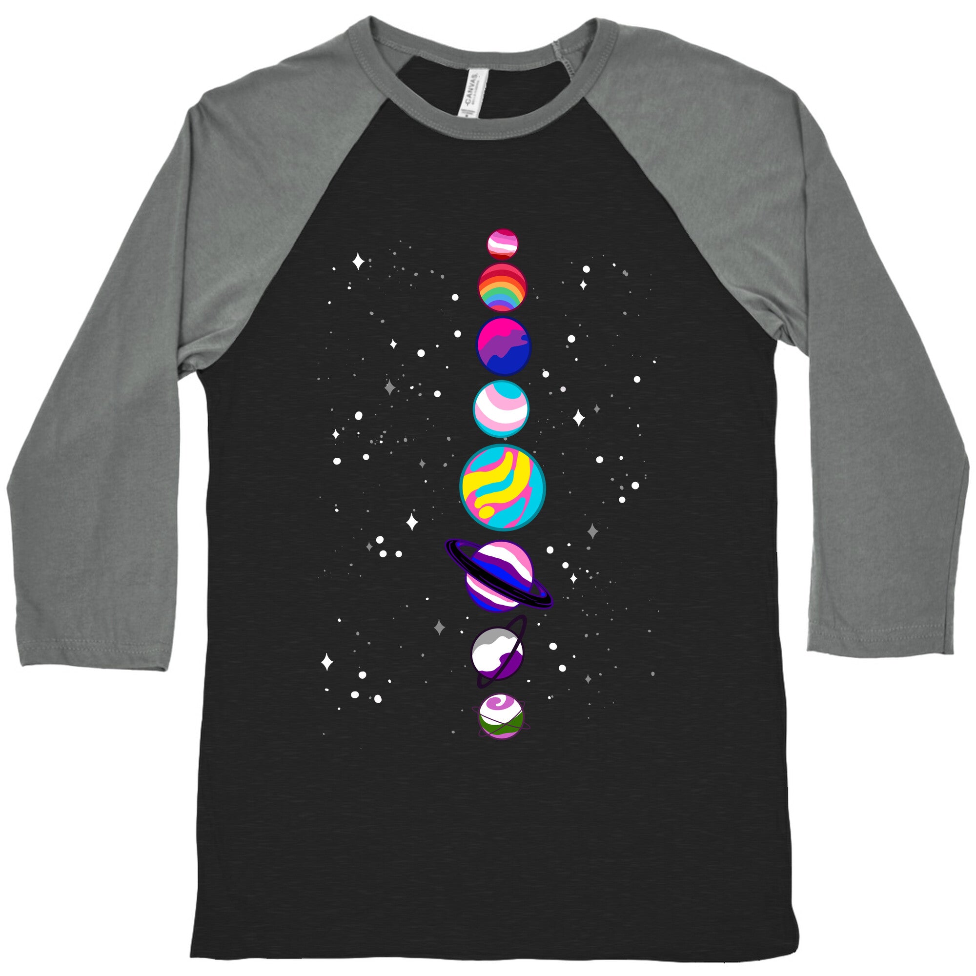 LGBTQ+ Planets Baseball Tee