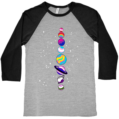 LGBTQ+ Planets Baseball Tee