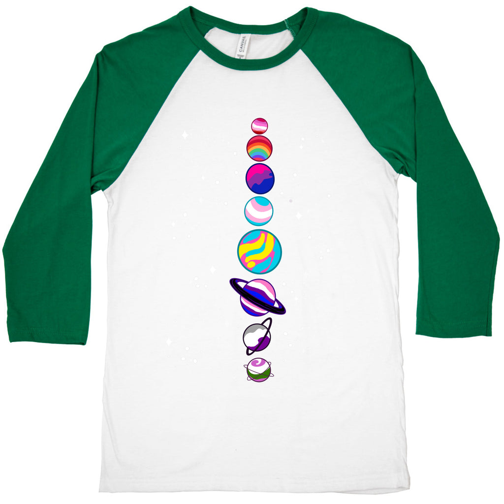 LGBTQ+ Planets Baseball Tee