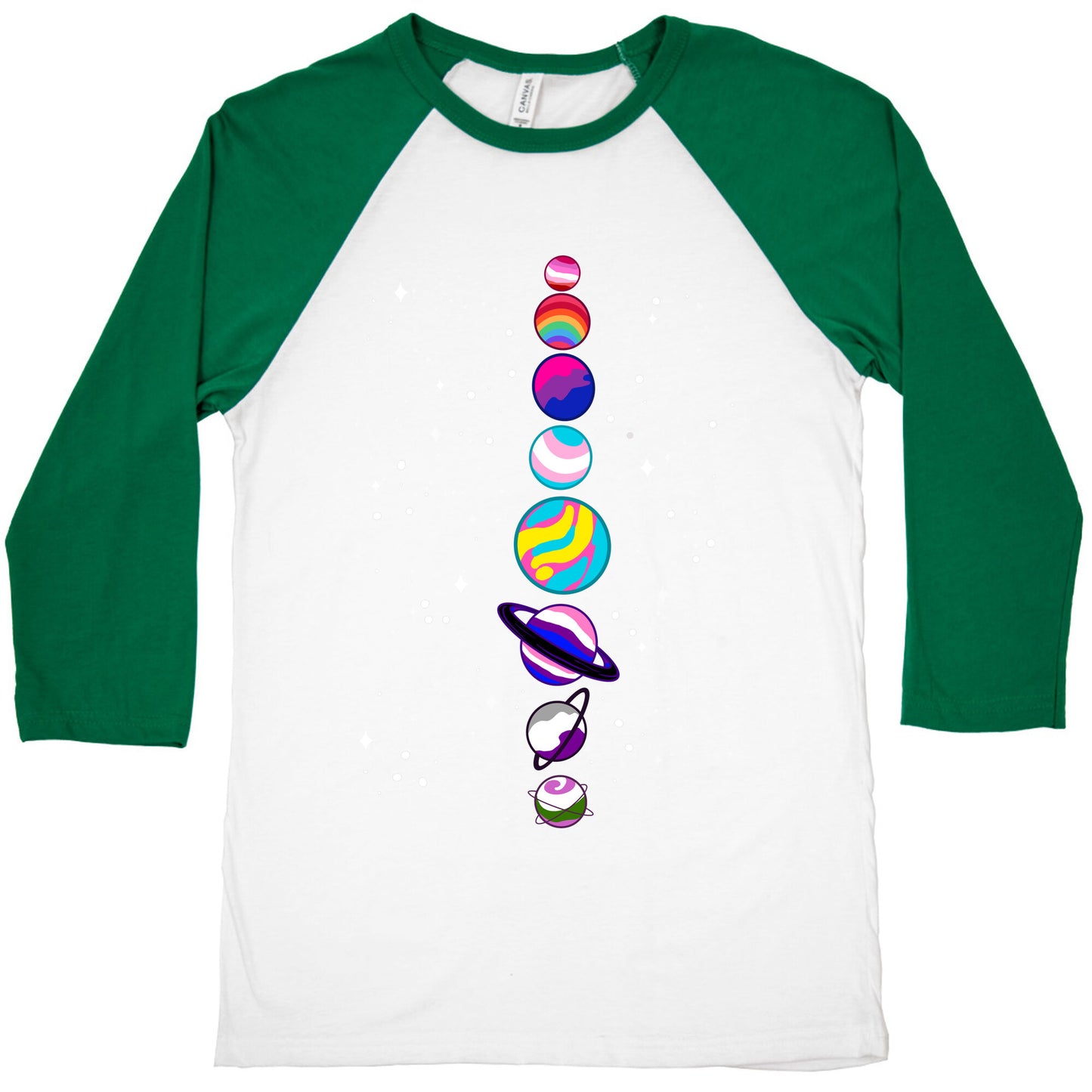 LGBTQ+ Planets Baseball Tee