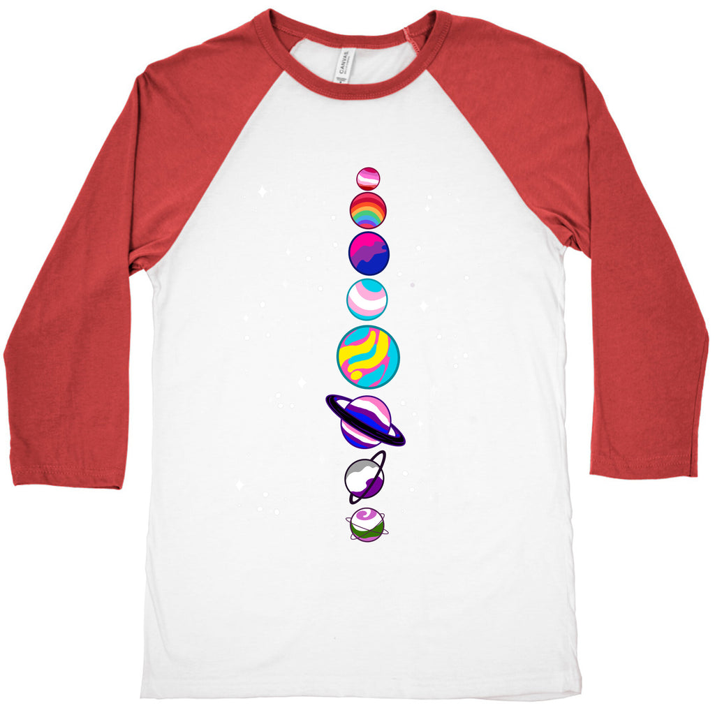 LGBTQ+ Planets Baseball Tee