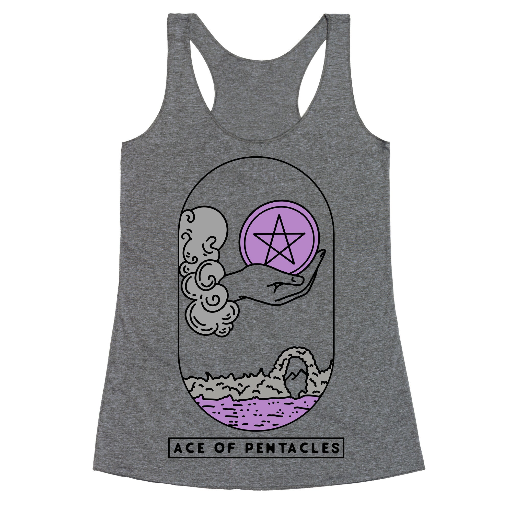 Ace of Pentacles Asexual Pride Racerback Tank
