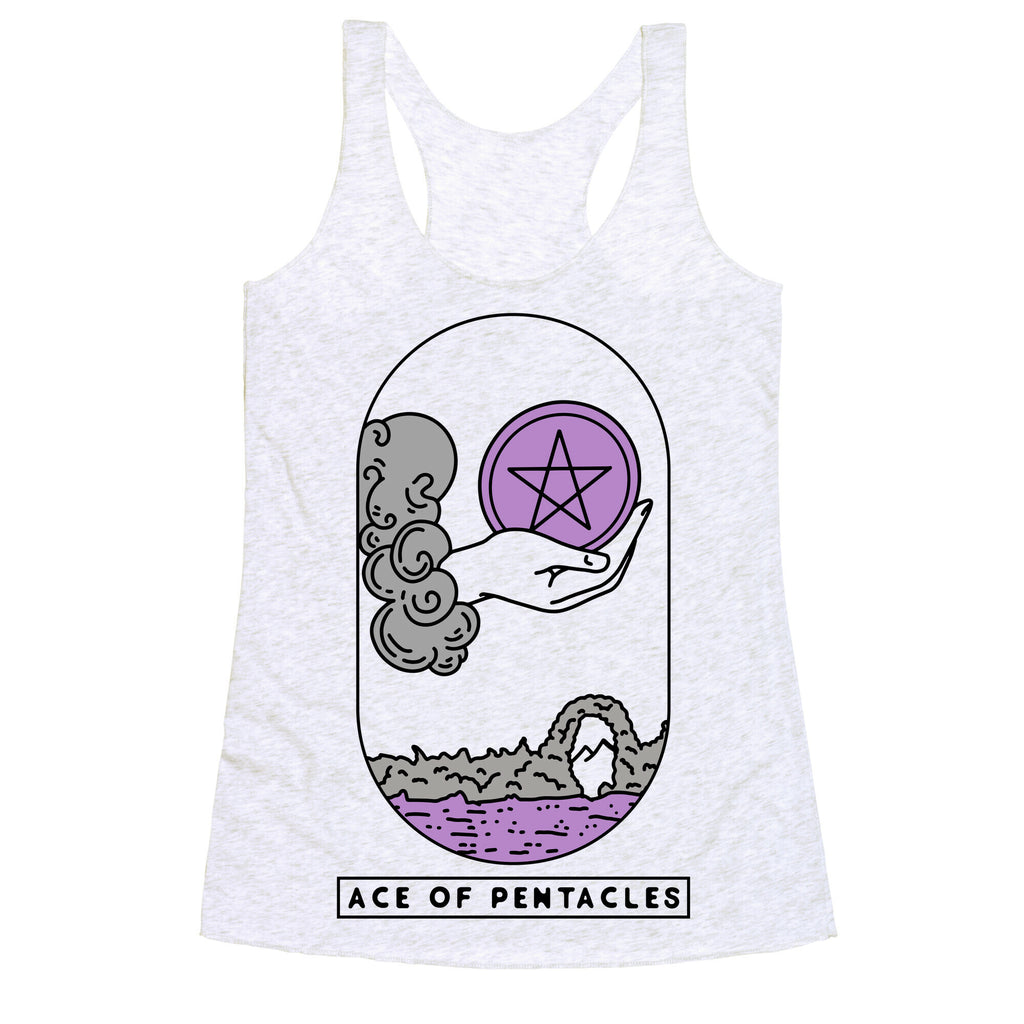 Ace of Pentacles Asexual Pride Racerback Tank