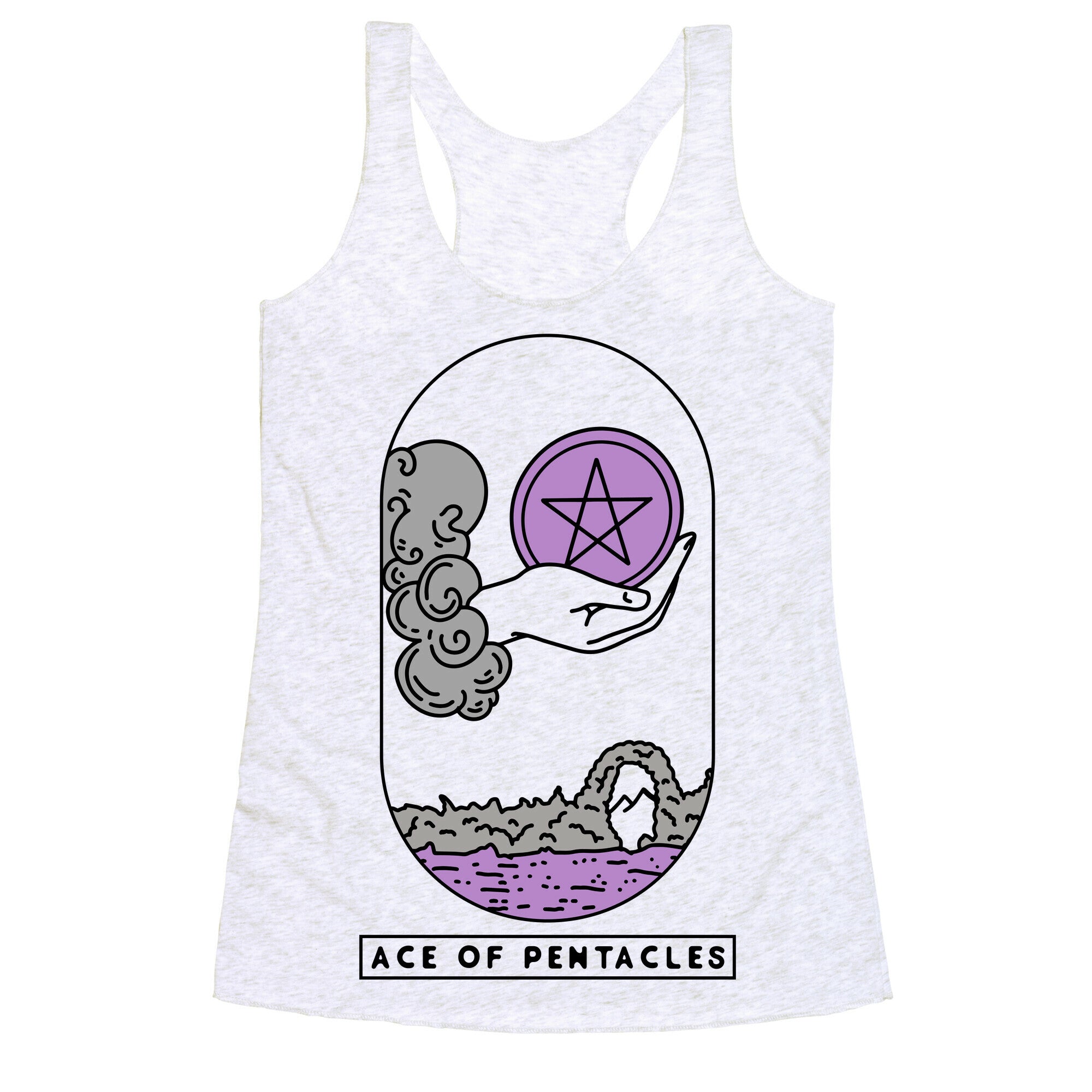 Ace of Pentacles Asexual Pride Racerback Tank