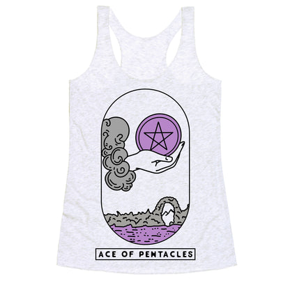 Ace of Pentacles Asexual Pride Racerback Tank