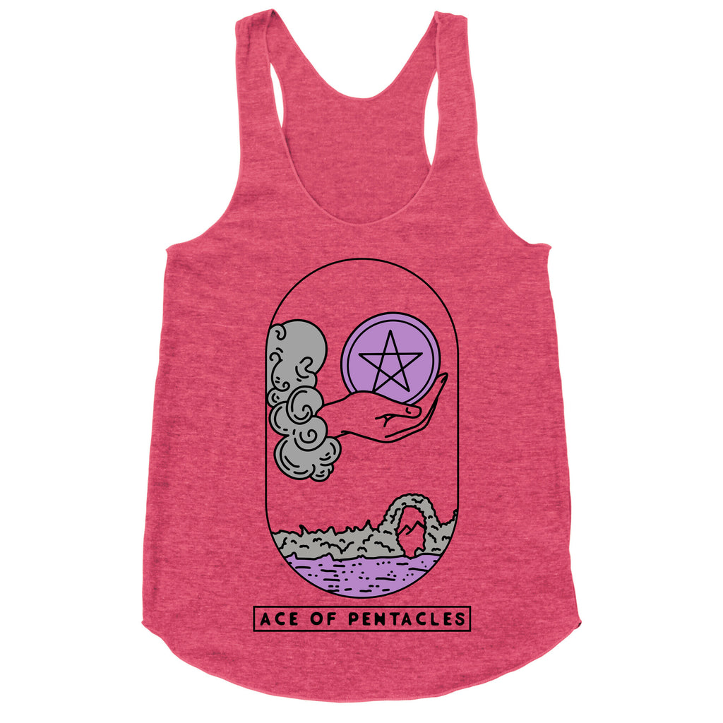 Ace of Pentacles Asexual Pride Racerback Tank