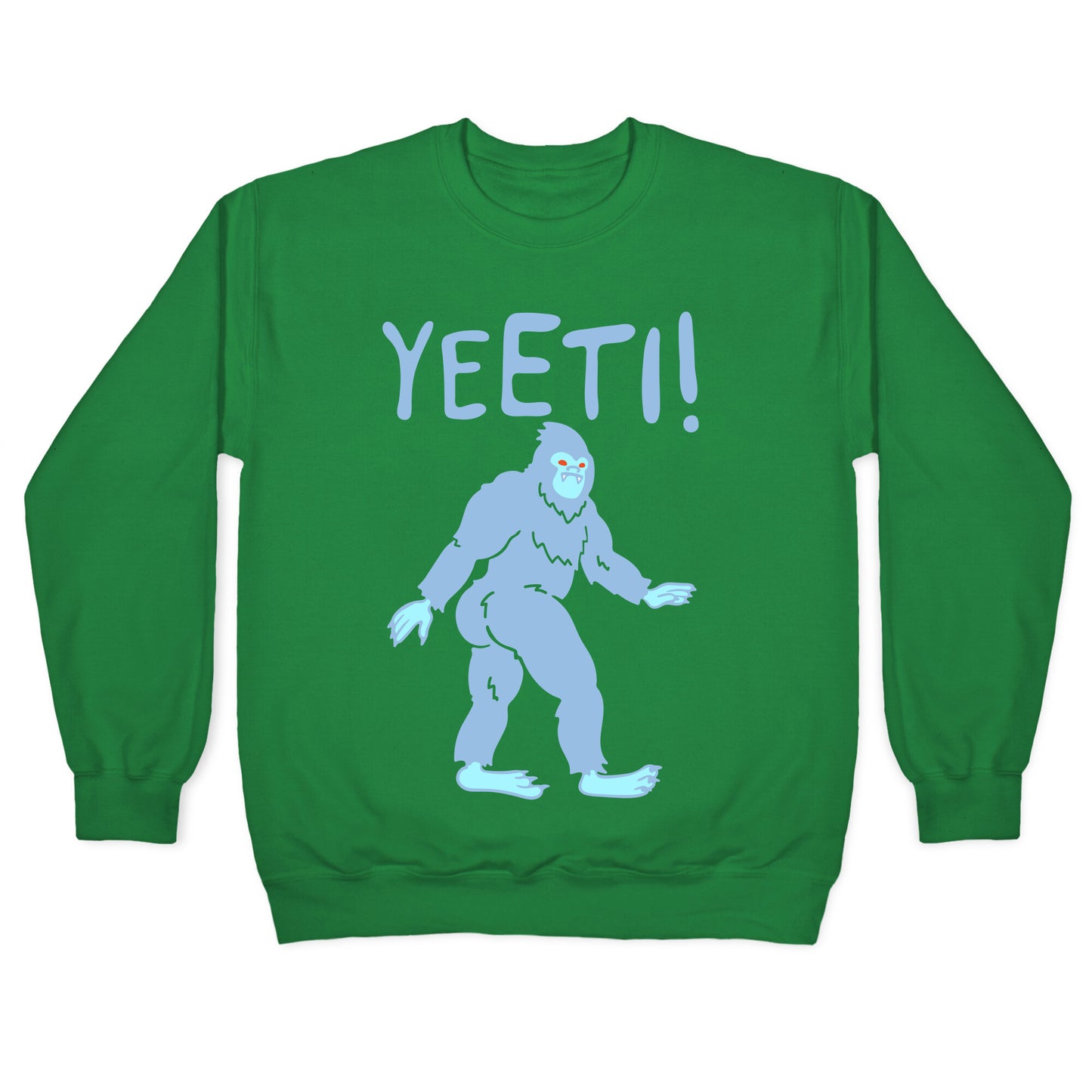 Yeeti Yeti Parody White Print Crewneck Sweatshirt