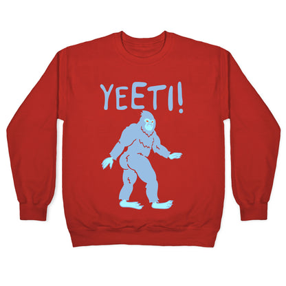 Yeeti Yeti Parody White Print Crewneck Sweatshirt