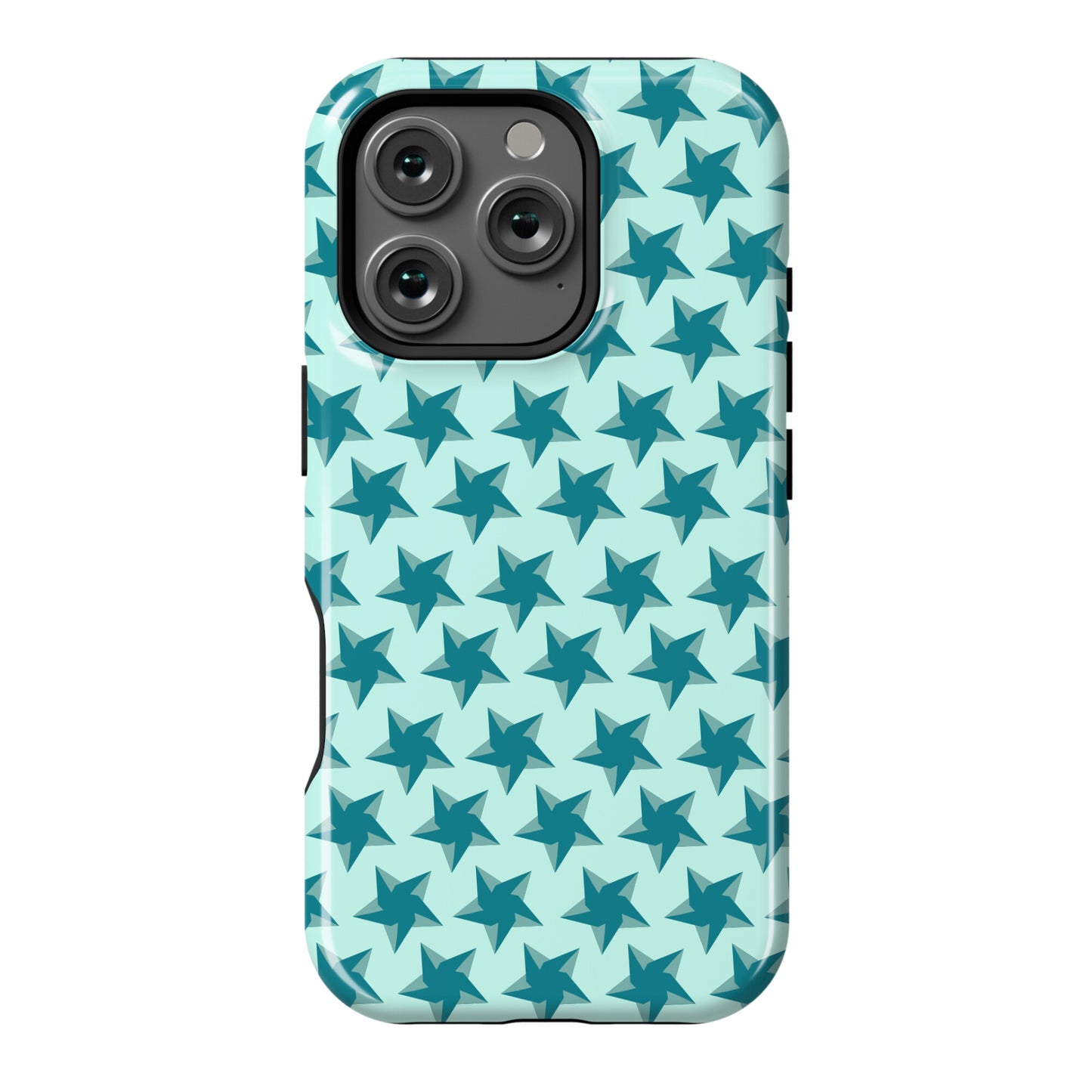 Teal Star Pattern Phone Case