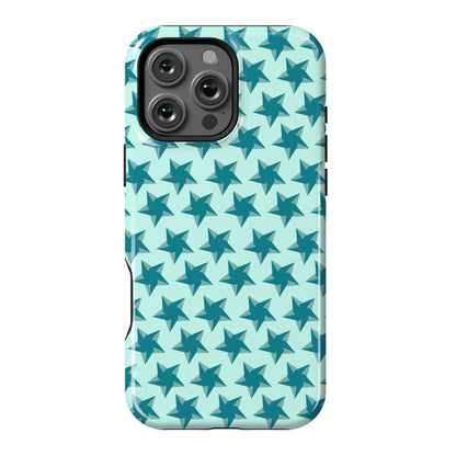 Teal Star Pattern Phone Case