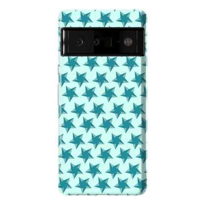 Teal Star Pattern Phone Case