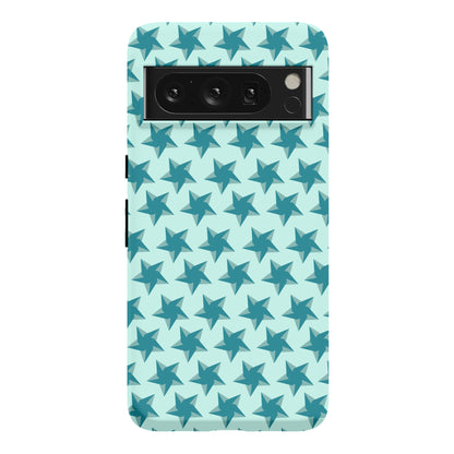 Teal Star Pattern Phone Case