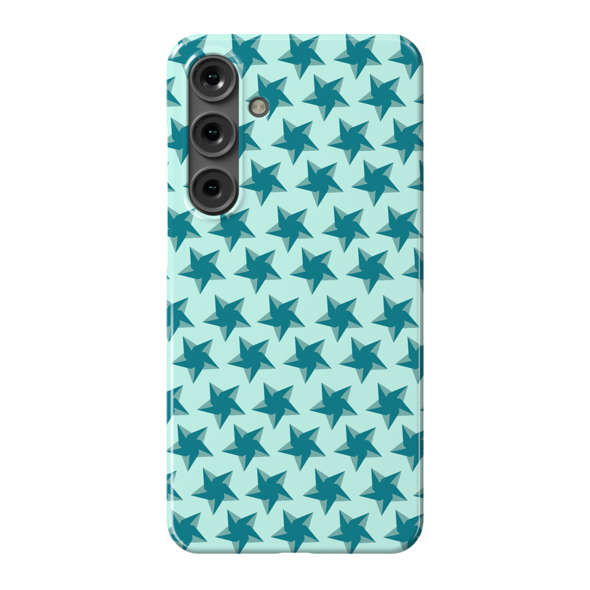 Teal Star Pattern Phone Case