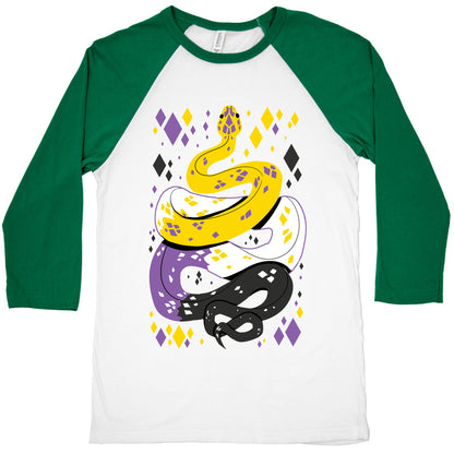 Pride Snakes: Non-binary Baseball Tee