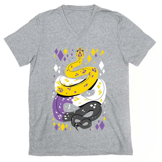 Pride Snakes: Non-binary V-Neck