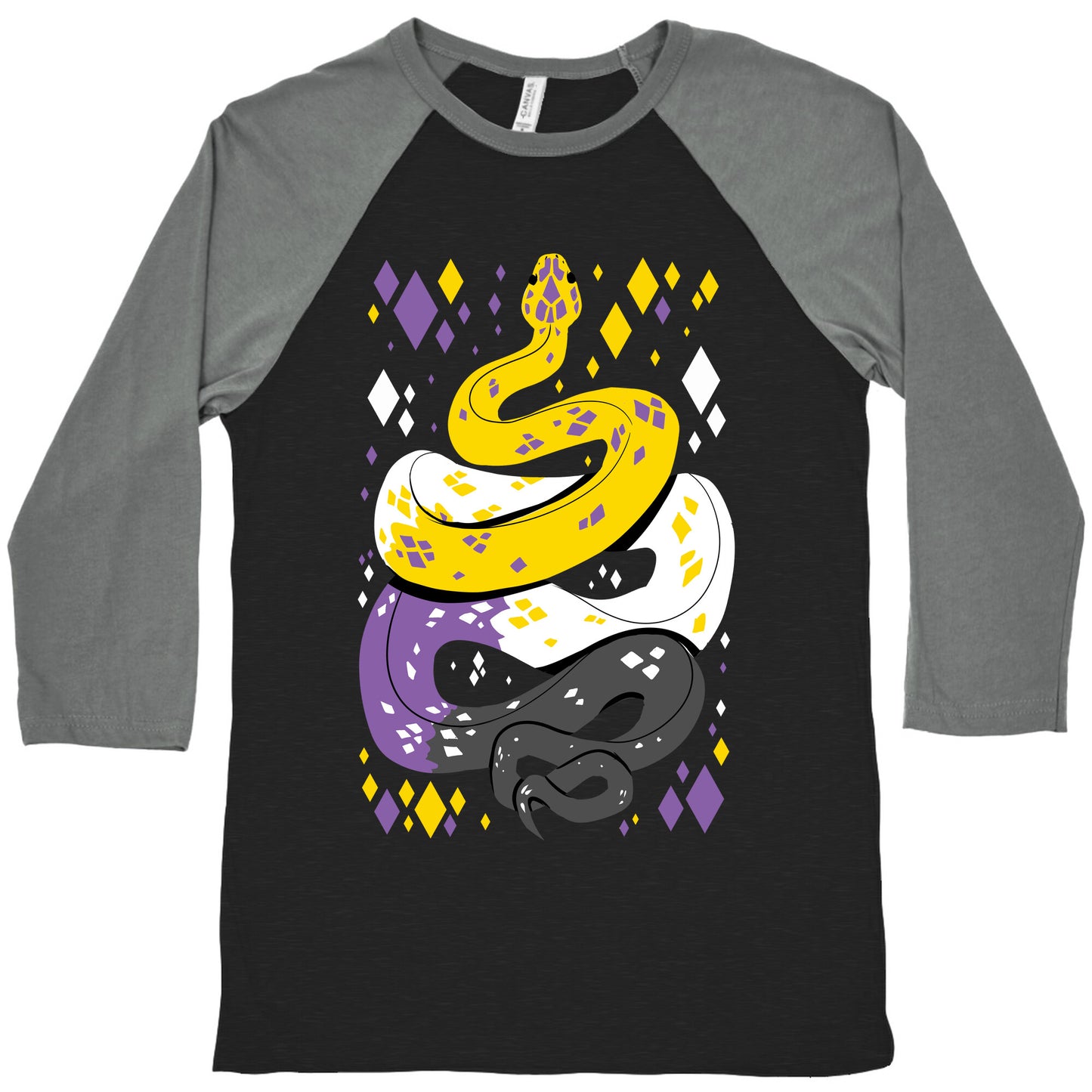 Pride Snakes: Non-binary Baseball Tee