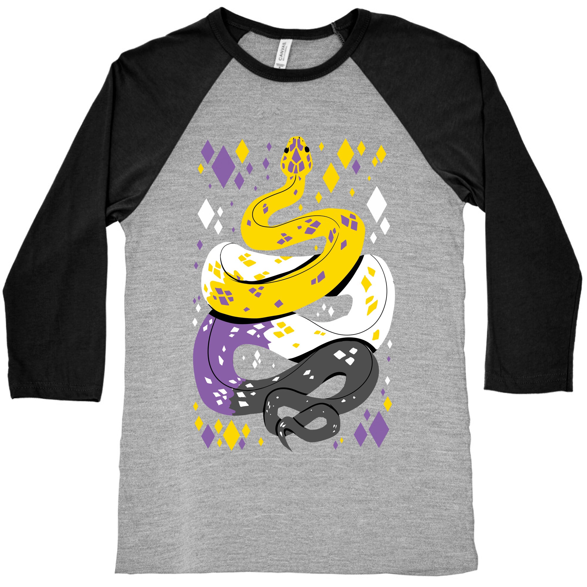 Pride Snakes: Non-binary Baseball Tee