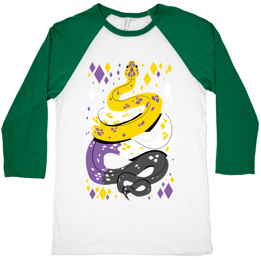 Pride Snakes: Non-binary Baseball Tee