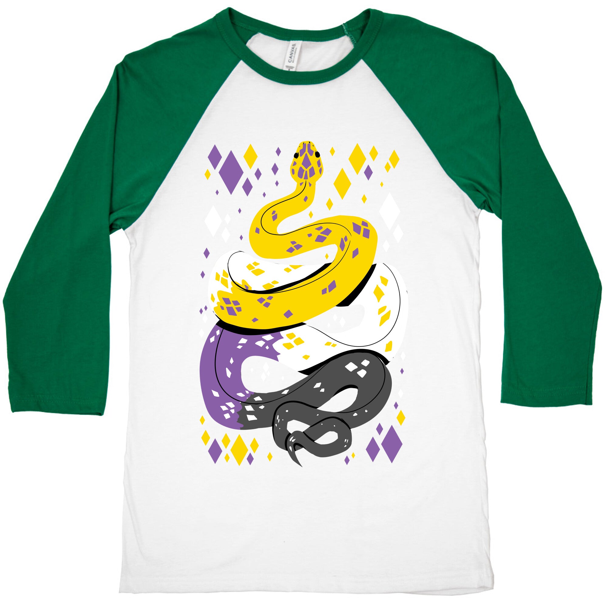 Pride Snakes: Non-binary Baseball Tee