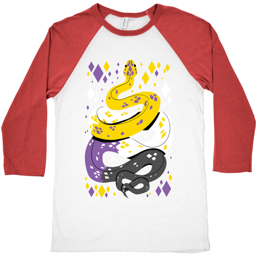 Pride Snakes: Non-binary Baseball Tee
