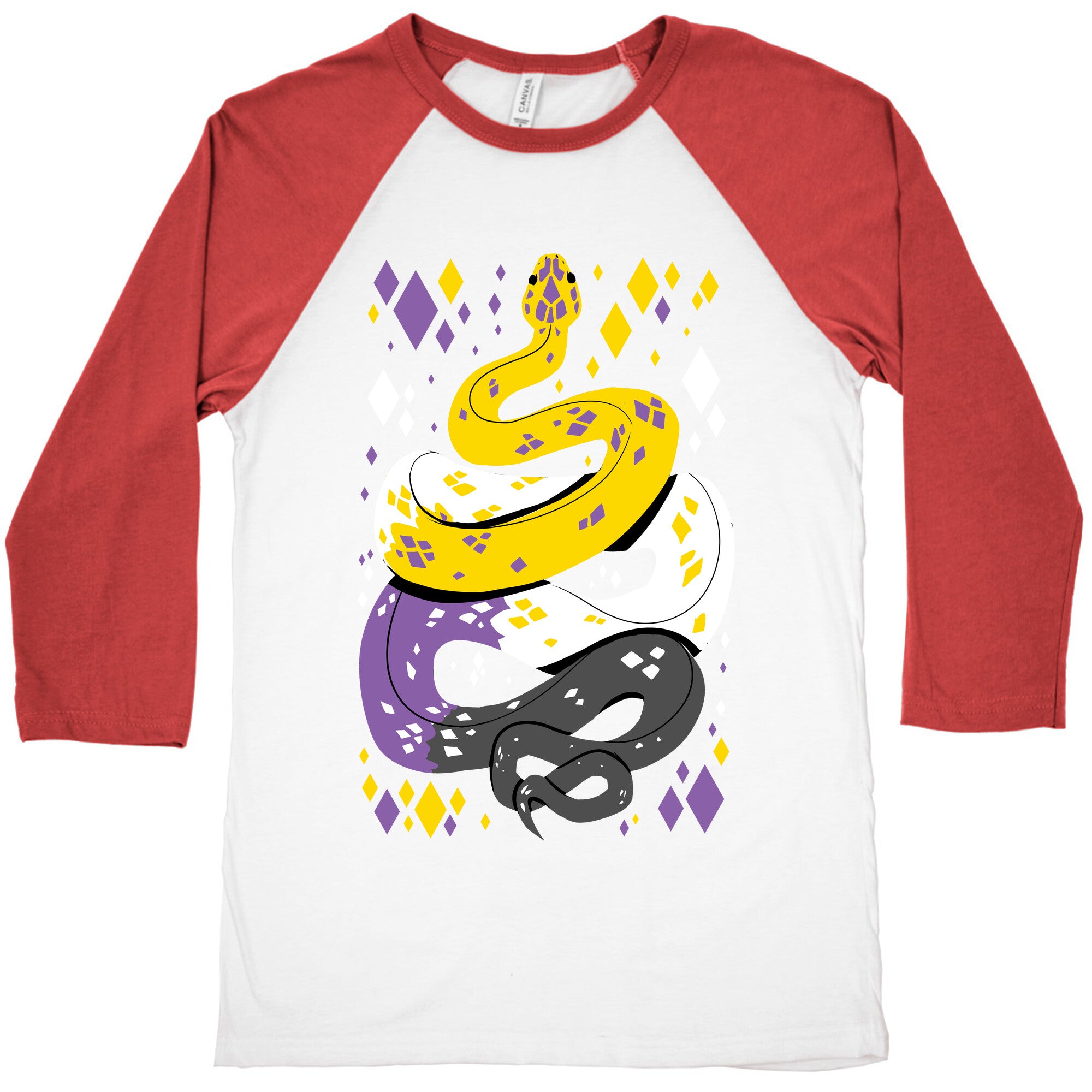 Pride Snakes: Non-binary Baseball Tee