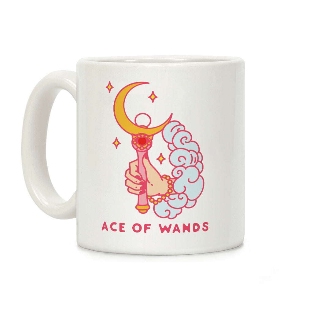 Ace of Wands Crescent Wand Coffee Mug