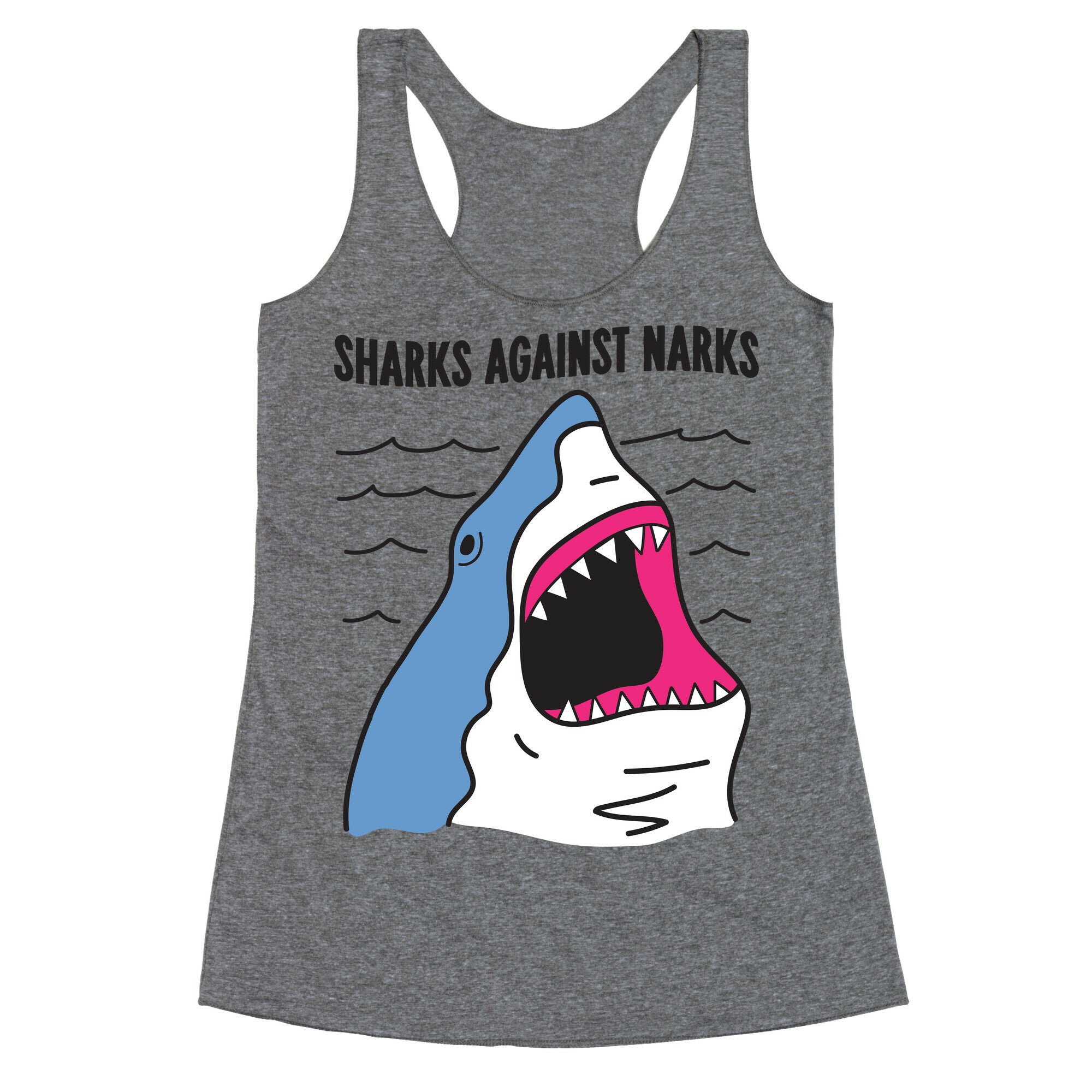 Sharks Against Narcs Racerback Tank