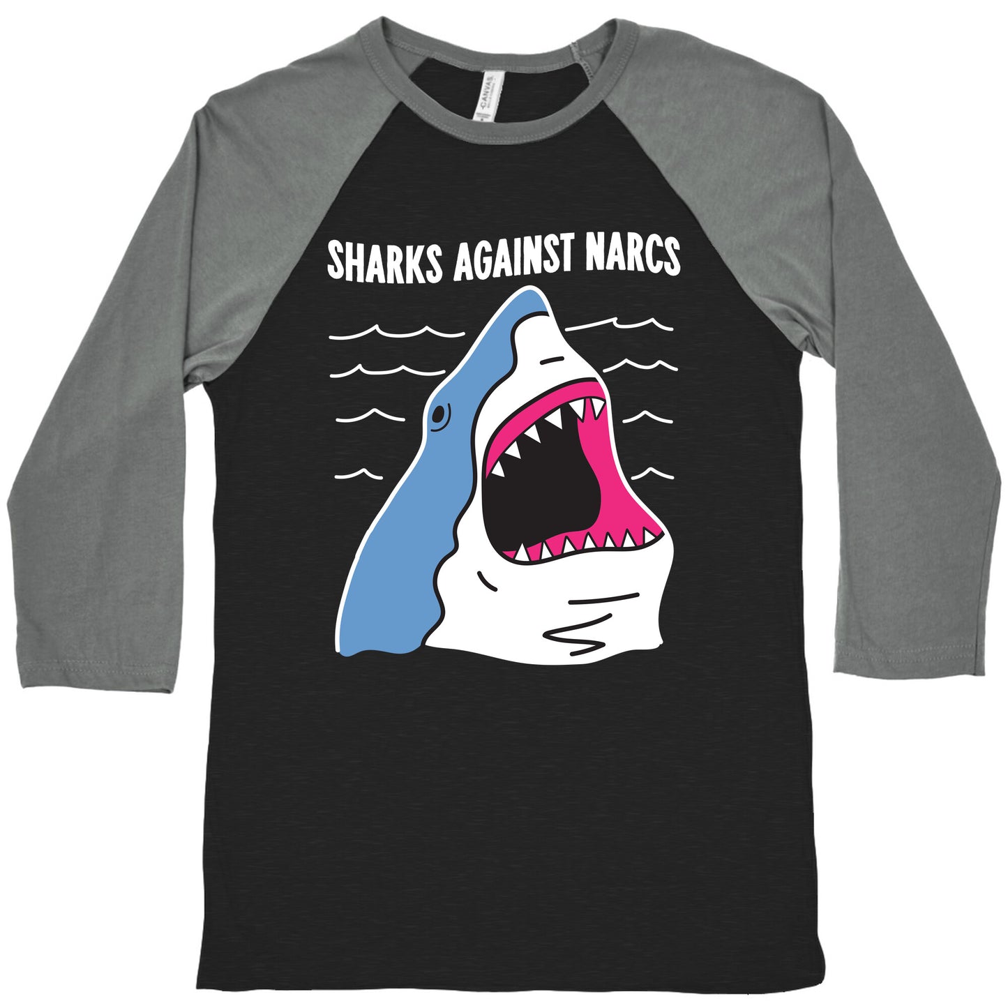Sharks Against Narcs Baseball Tee