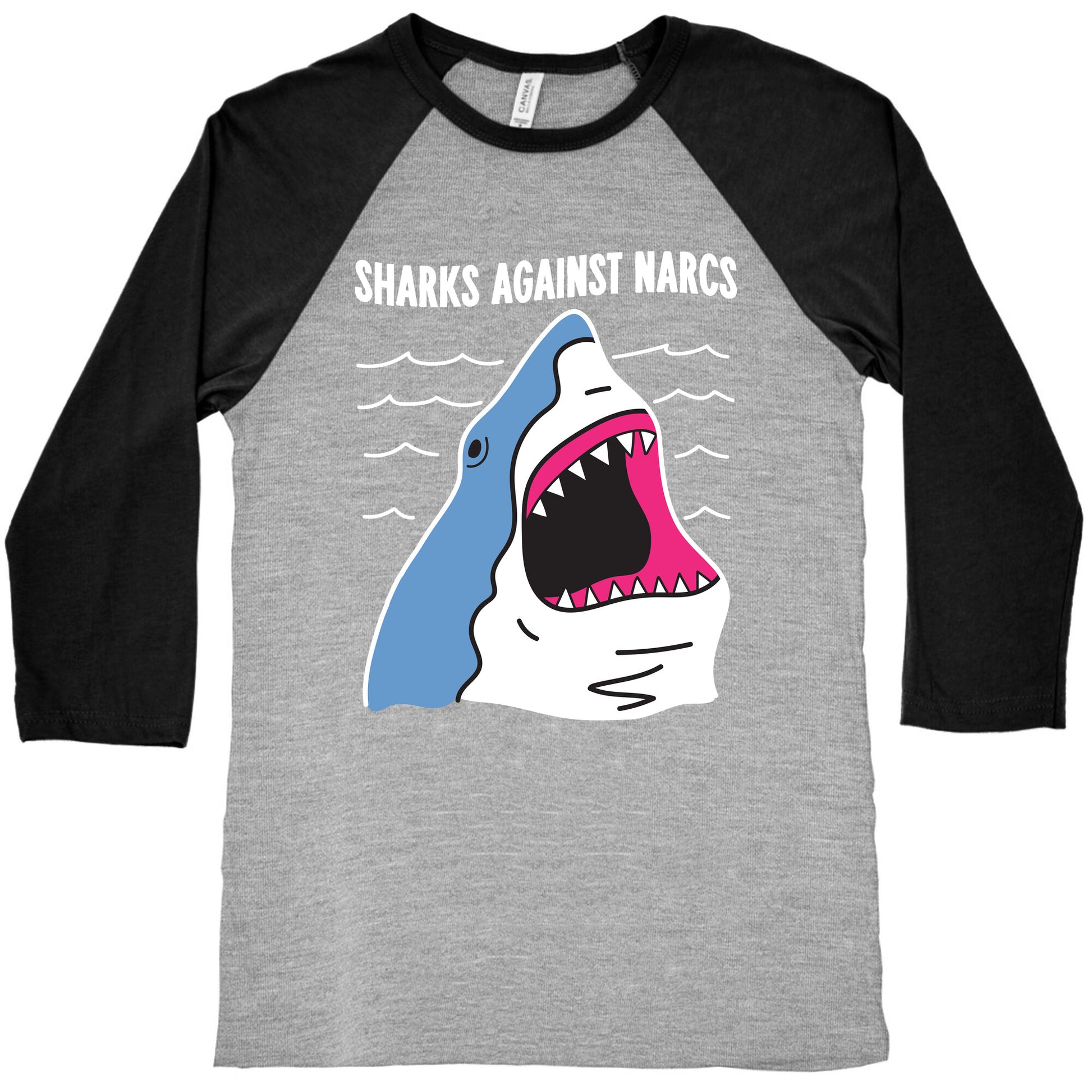 Sharks Against Narcs Baseball Tee