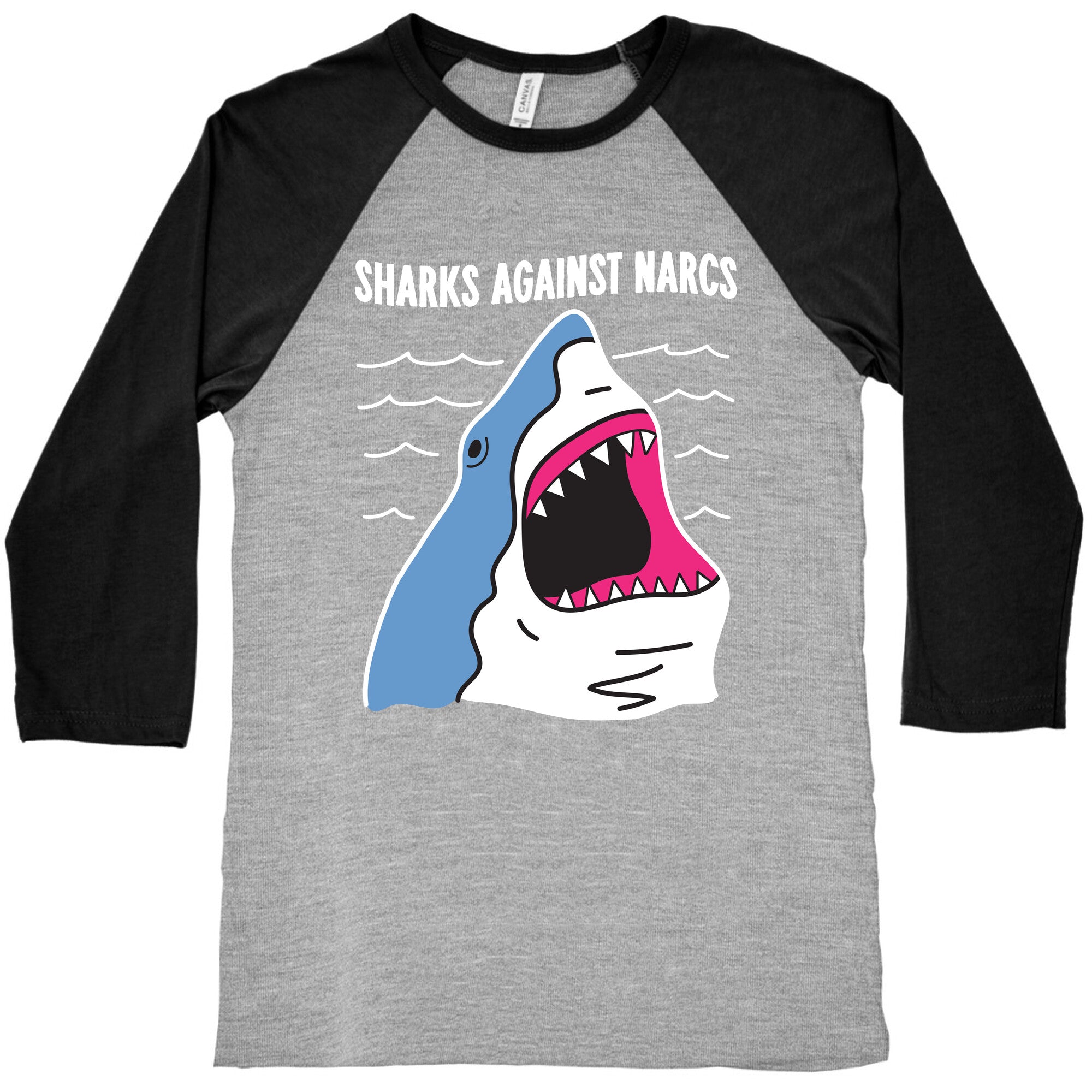 Sharks Against Narcs Baseball Tee