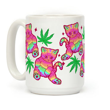 Rainbow Weed Kitty Coffee Mug