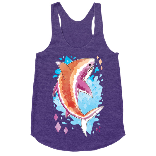 Pride Sharks: Lesbian Racerback Tank