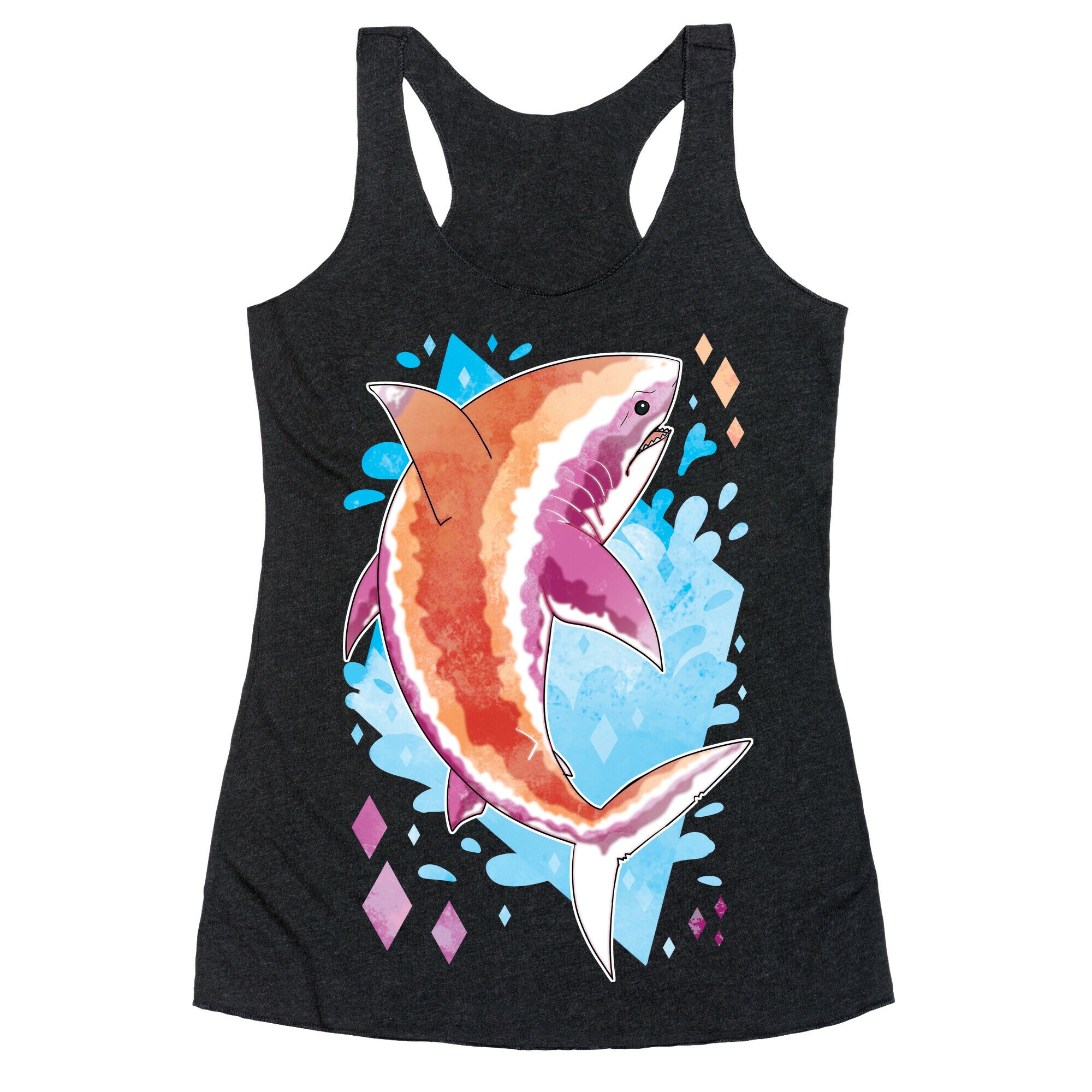 Pride Sharks: Lesbian Racerback Tank