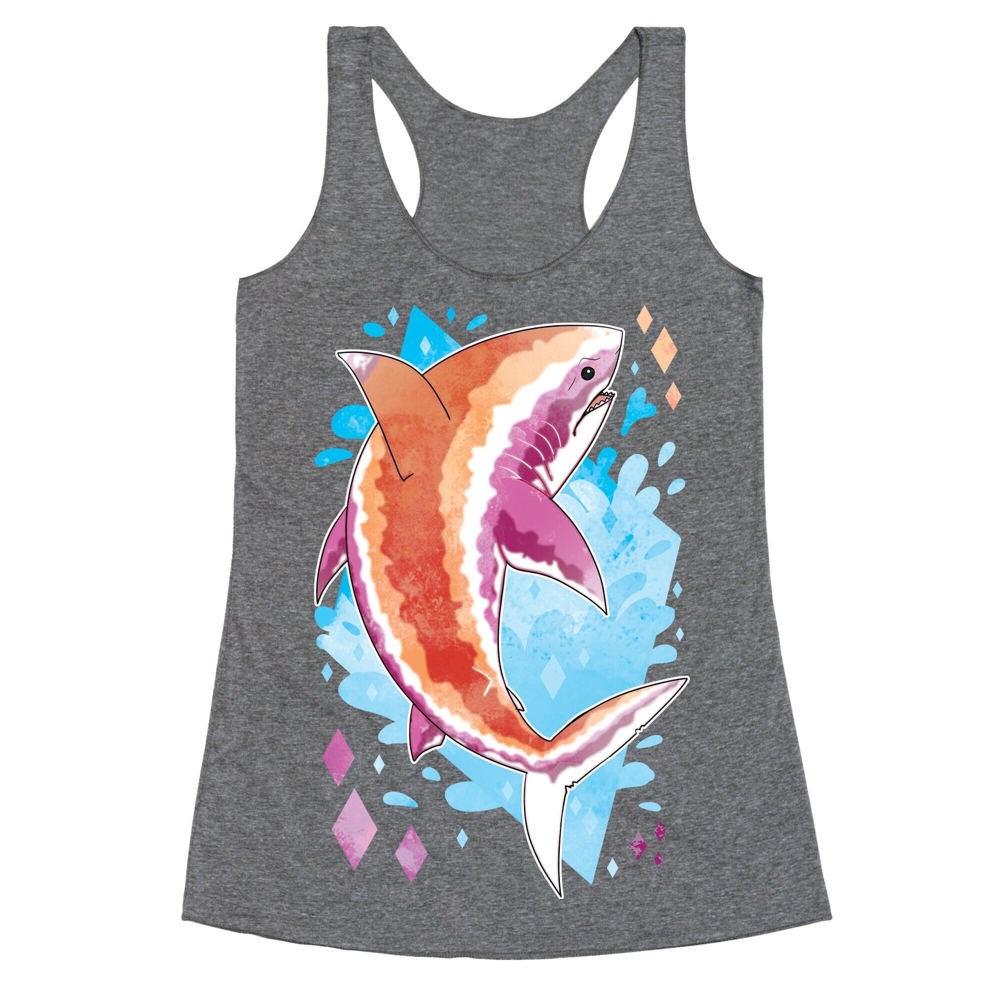 Pride Sharks: Lesbian Racerback Tank