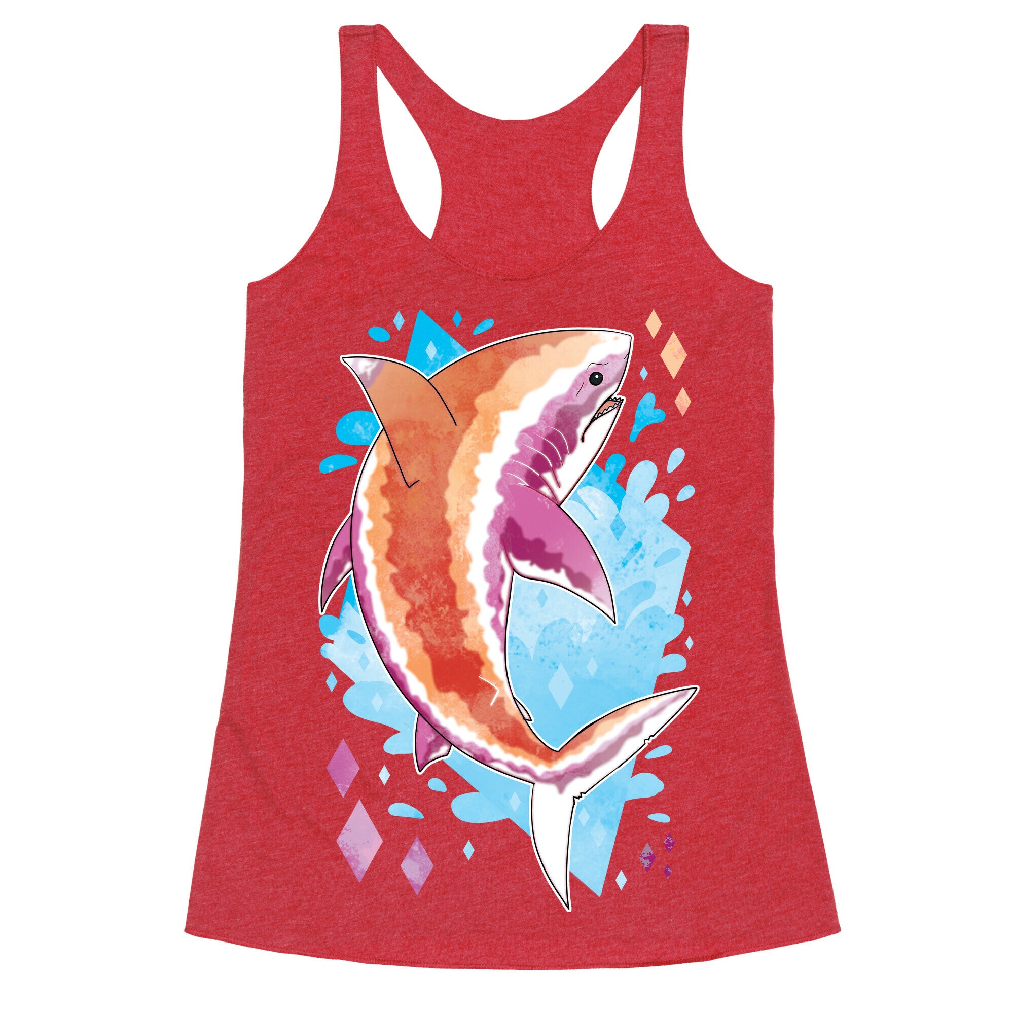 Pride Sharks: Lesbian Racerback Tank