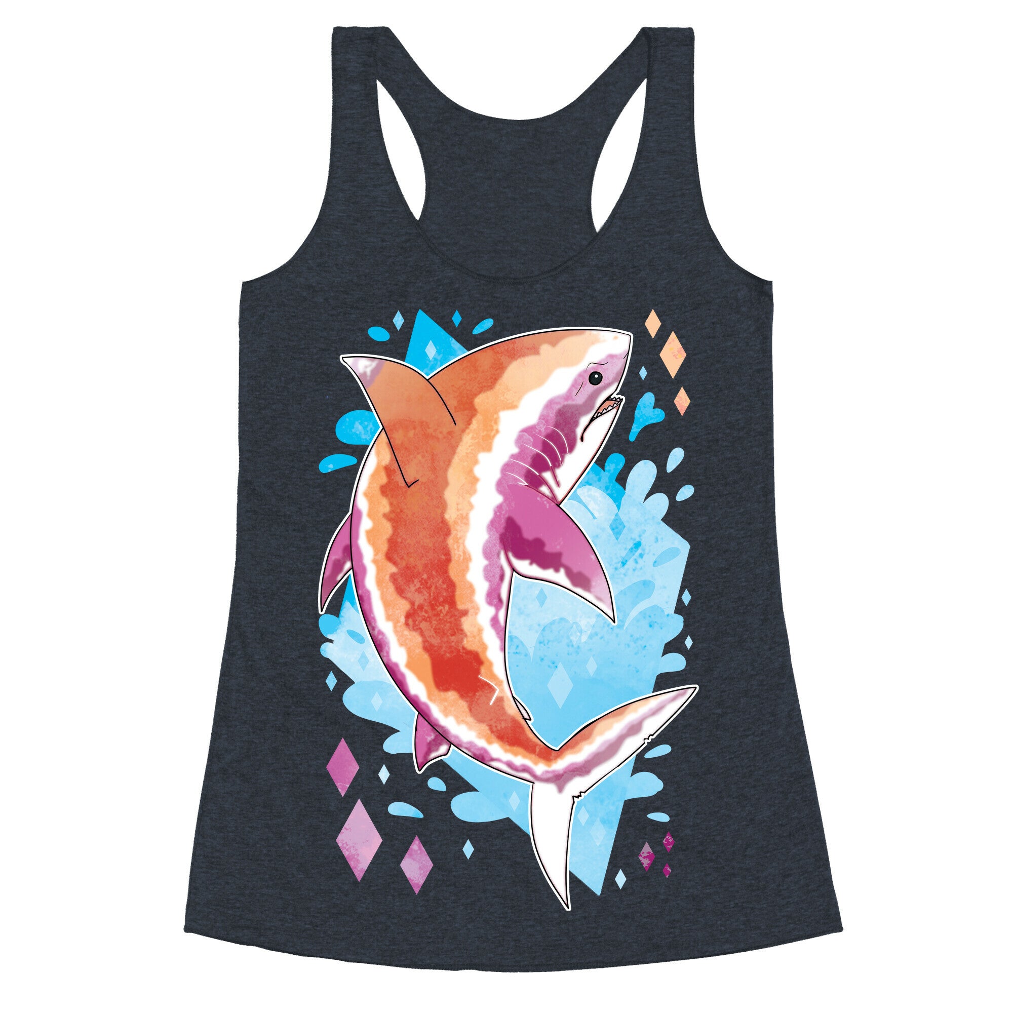 Pride Sharks: Lesbian Racerback Tank