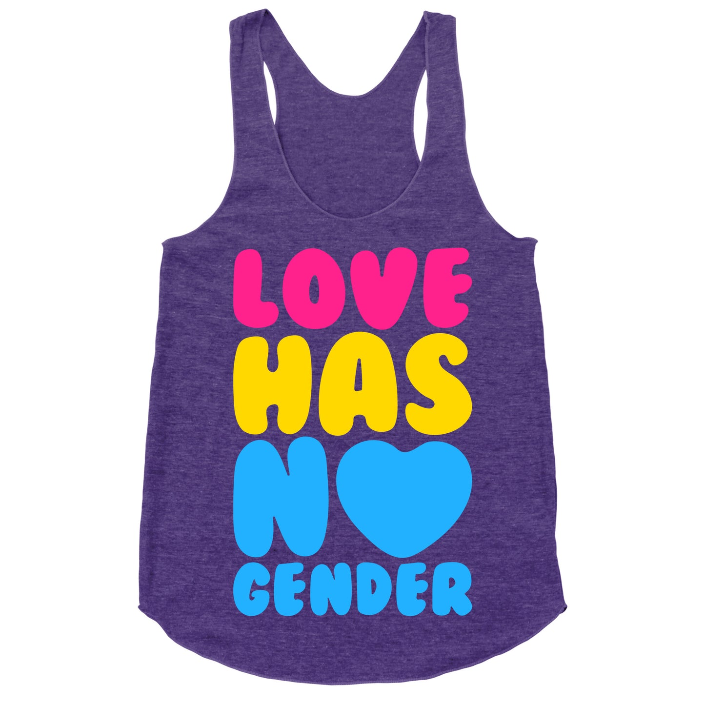 Love Has No Gender White Print Racerback Tank
